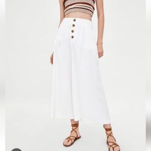 COPY - ZARA trf collection wide leg high waisted cropped pants